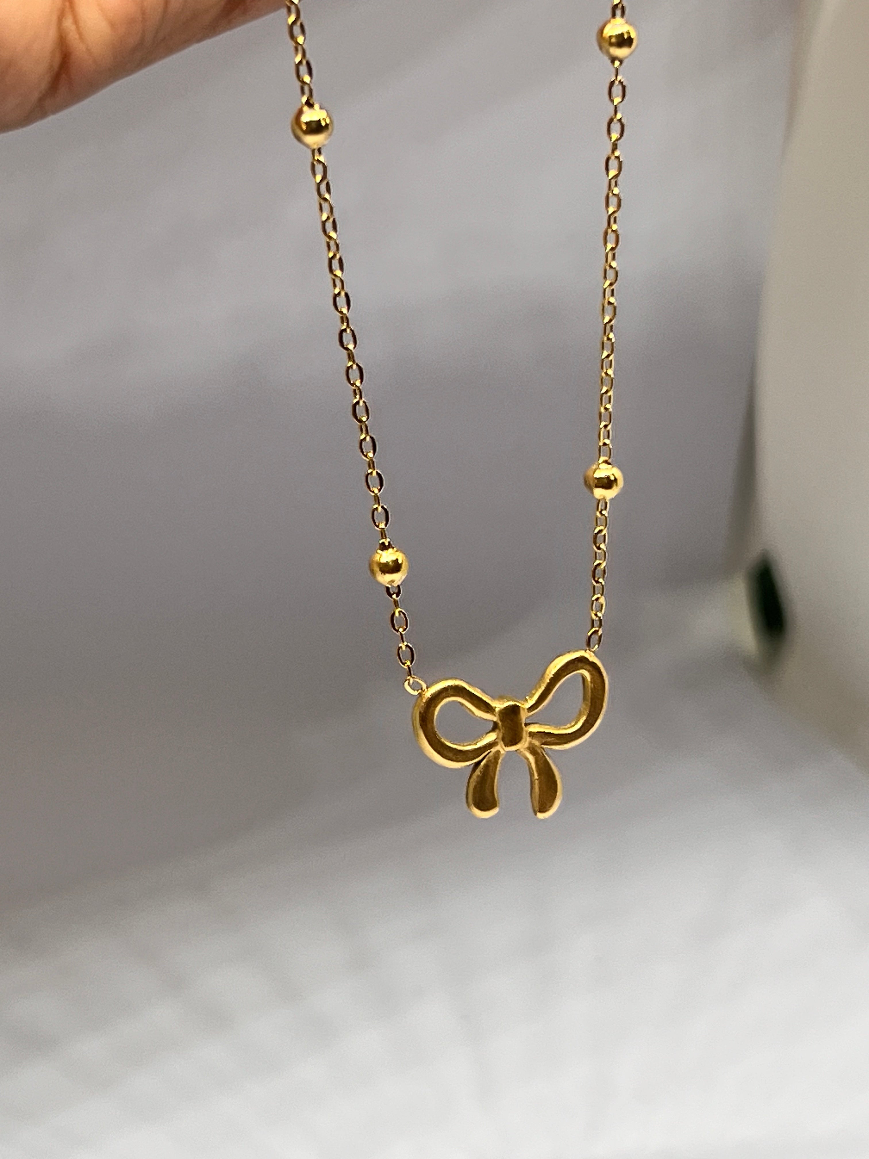 Mini Bow Anti-tarnish Necklace